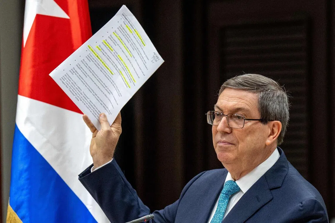 Cuban Foreign Minster Bruno Rodriguez denounced the “ruthless” US embargo against the communist island.