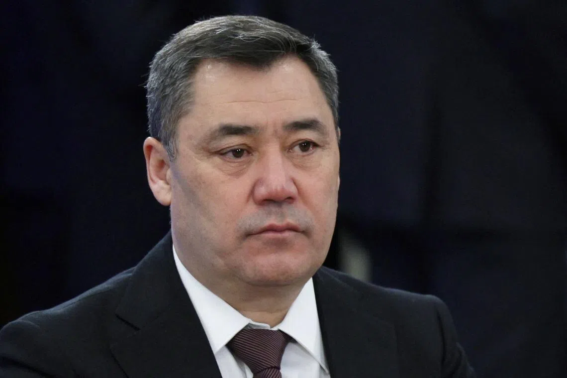 FILE PHOTO: Kyrgyz President Sadyr Japarov attends an informal meeting of Commonwealth of Independent States heads of state at the Igora resort in Leningrad region, Russia December 25, 2024. Sputnik/Gavriil Grigorov/Pool via REUTERS/File Photo