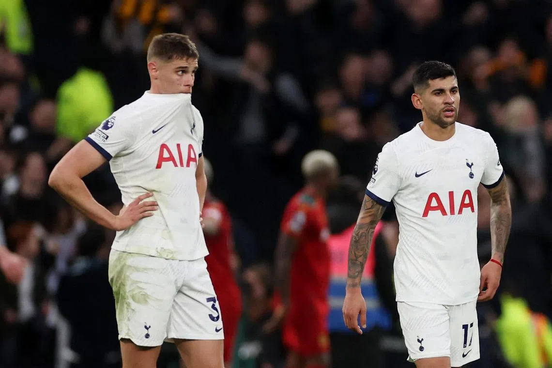 Tottenham's damaging 2-1 home defeat by Wolves leaves them two points behind fourth placed Aston Villa.