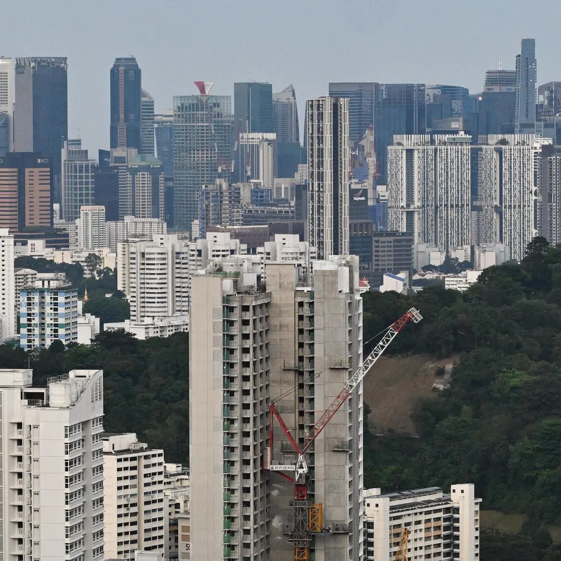 ST20260327-202605600925-Lim Yaohui-pixgeneric/
Generic photograph of HDB flats, construction of Telok Blangah Beacon HDB BTO flats, CBD skyline as seen from Labrador Tower on March 27, 2026.
Can be used for stories on money, property, land, invest, budget, income, finance, financial, URA, HDB, housing, BTO, population, economy, and development.
(ST PHOTO: LIM YAOHUI)