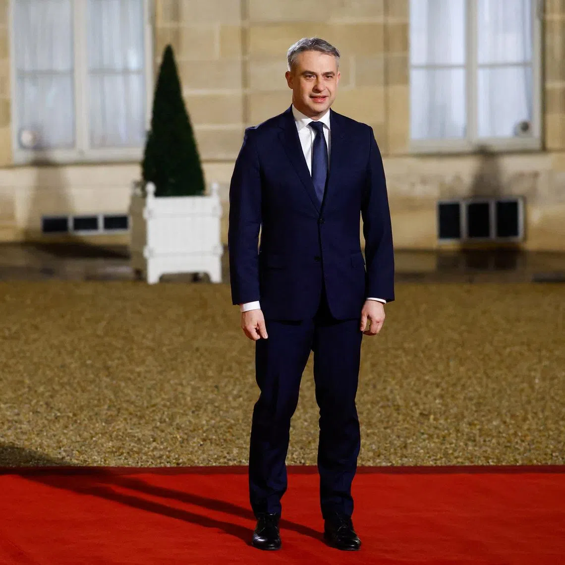 FILE PHOTO: Deputy Prime Minister of Poland and Minister of Digital Affairs Krzysztof Gawkowski arrives for a meeting with international investors in IA at the Elysee Palace as part of the Artificial Intelligence (AI) Action Summit in Paris, France, February 10, 2025. REUTERS/Gonzalo Fuentes/File Photo