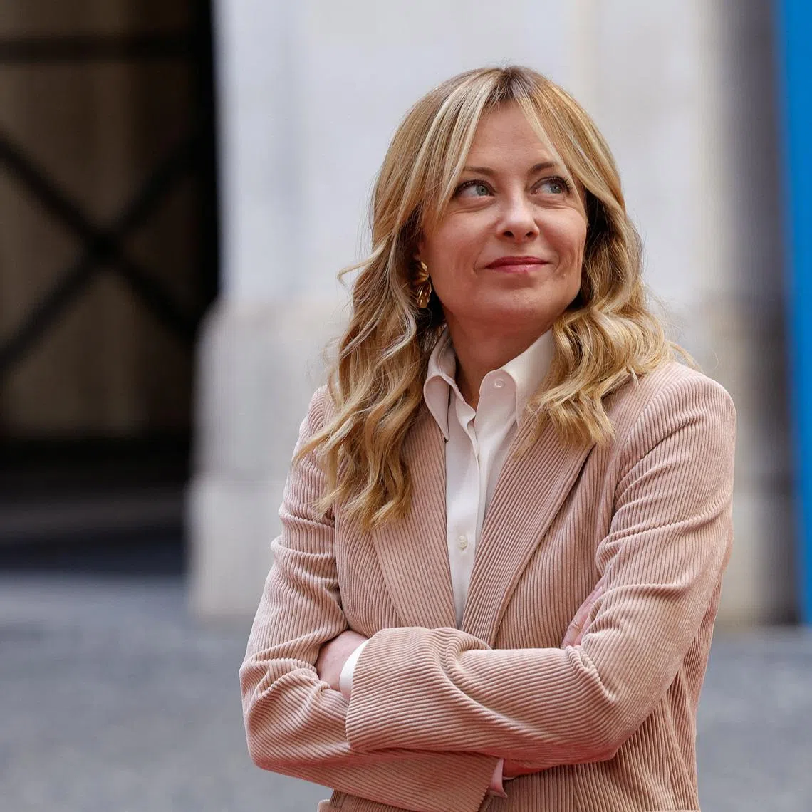 Italian Prime Minister Giorgia Meloni waits to welcome Chile's President-elect Jose Antonio Kast, at Chigi Palace, in Rome, Italy, February 5, 2026. REUTERS/Remo Casilli
