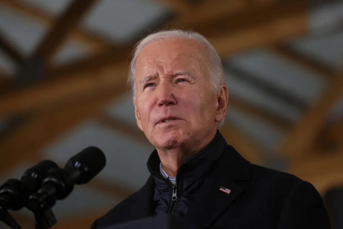 U.S. President Joe Biden delivers remarks during a visit to Dutch Creek Farms in Northfield, Minnesota, U.S., November 1, 2023. REUTERS/Leah Millis/ File Photo