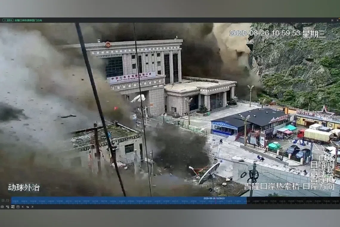 A CCTV footage showed dozens of people running for their lives as the surge crashed down.