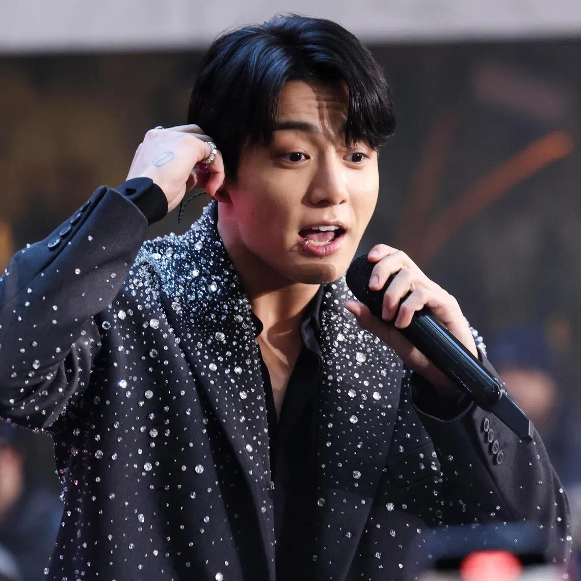 Singer Jungkook of BTS performs on NBC’s ‘Today’ show at Rockefeller Center New York City, U.S., November 8, 2023.  REUTERS/Caitlin Ochs
