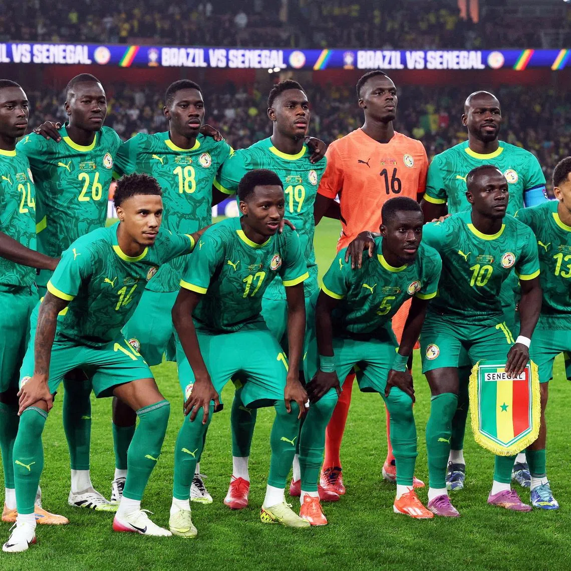 FILE PHOTO: Soccer Football - International Friendly - Brazil v Senegal - Emirates Stadium, London, Britain - November 15, 2025 Senegal players pose for a team group photo before the match Action Images via Reuters/John Sibley/File Photo