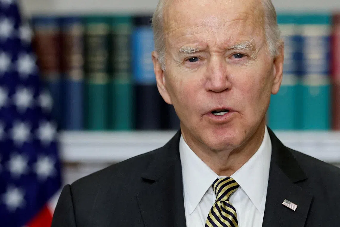 FILE PHOTO: U.S. President Joe Biden delivers remarks on the national Strategic Petroleum Reserve form the Roosevelt Room at the White House in Washington, U.S. October 19, 2022.  REUTERS/Jonathan Ernst/File Photo