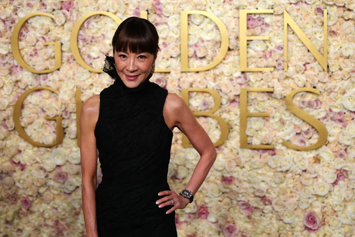 Michelle Yeoh attends the 82nd Golden Globe Awards in Beverly Hills, California, U.S., January 5, 2025. REUTERS/Daniel Cole