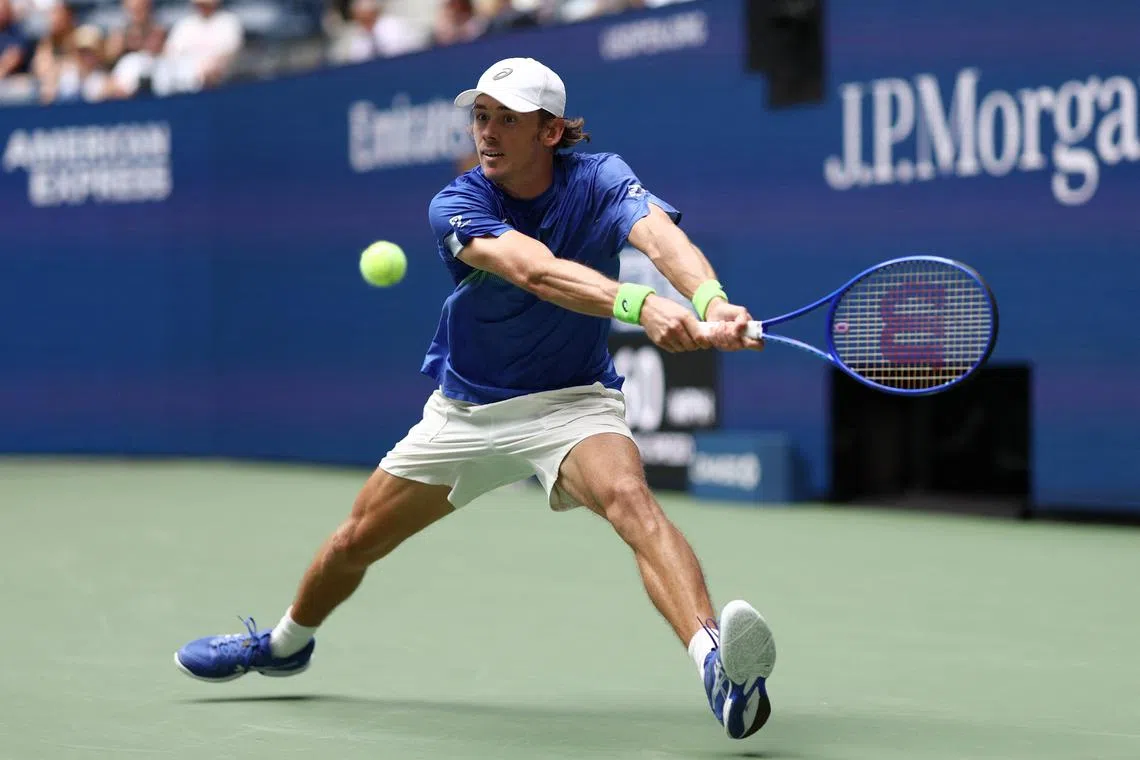 Australia's Alex de Minaur during his US Open quarter-final match against Canada's Felix Auger Aliassime.