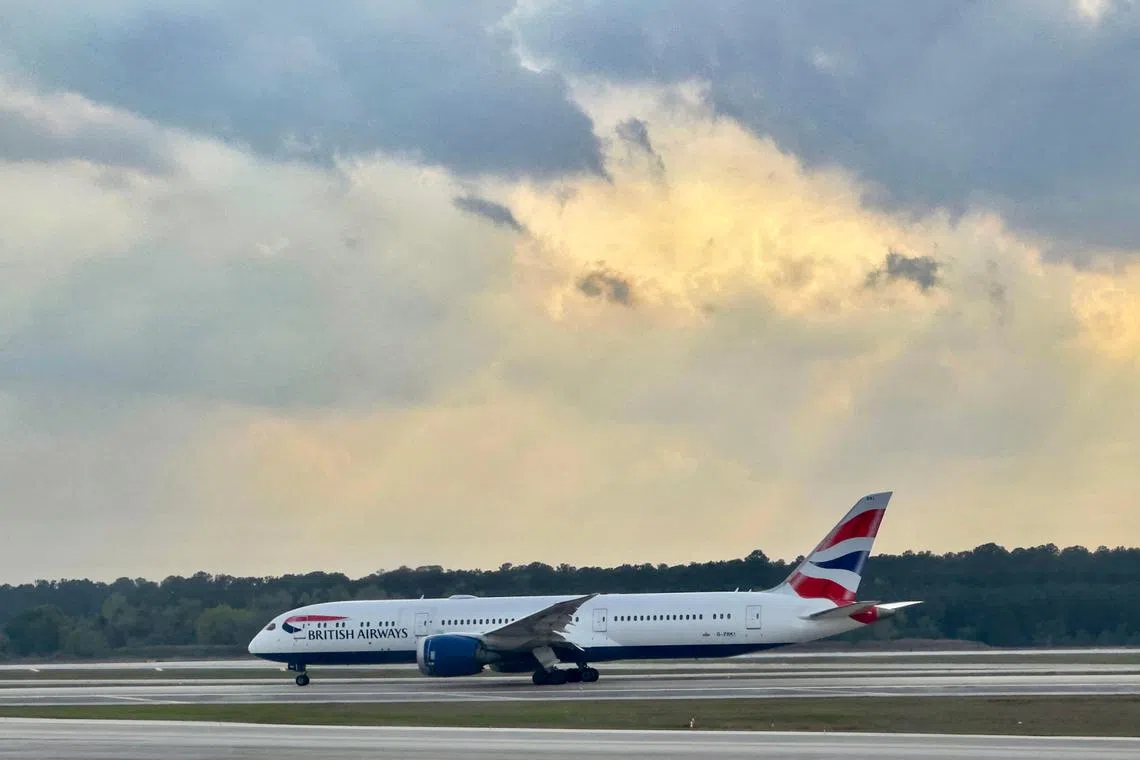 A British Airways Boeing 787-9 Dreamliner taxying at George Bush International Airport in Houston, Texas in 2023.