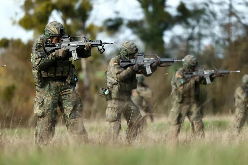 As part of stepped-up preparations, Germany has launched a new six-month basic training programme to prepare soldiers, such as these recruits in Ahlen, for homeland defence and NATO operations.