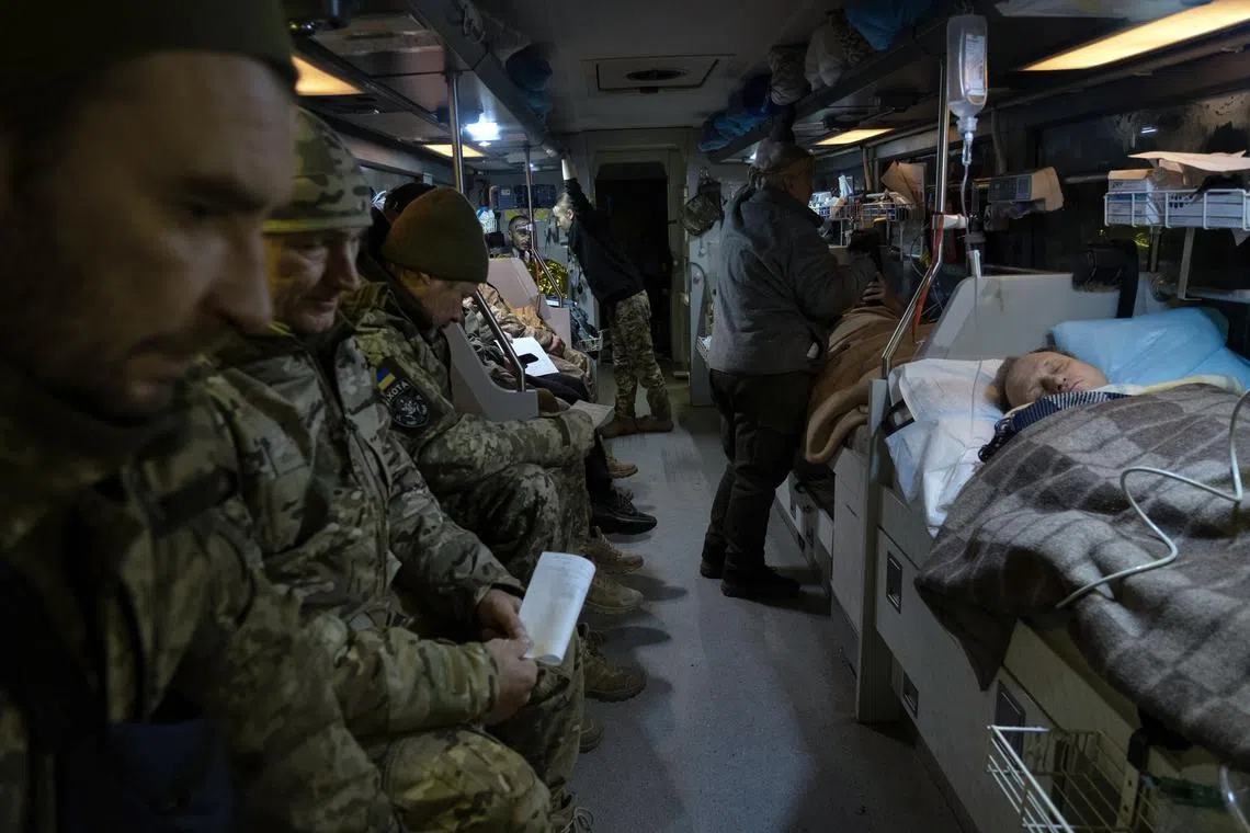 Mr Volodymyr Zelensky said there had been 370,000 cases of “medical assistance for the wounded” on the battlefield, including light or repeat injuries.