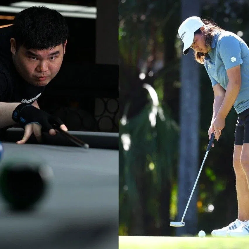 Pool ace Aloysius Yapp (left) and golfer Shannon Tan are among the nominees for the Sportsman of the Year and Sportswoman of the Year awards respectively at the Singapore Sports Awards.