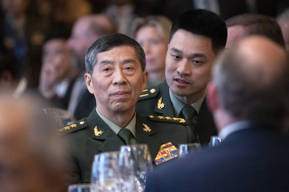 China defence minister Li Shangfu attends the opening of the International Institute for Strategic Studies Shangri-la Dialogue on June 2, 2023.