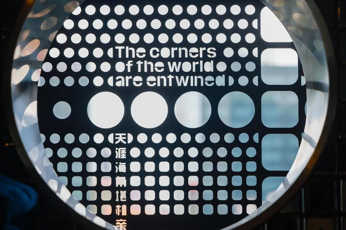 Lines from remittance letters written by immigrants are laser-etched onto the facade and interiors of the 21 Carpenter hotel.