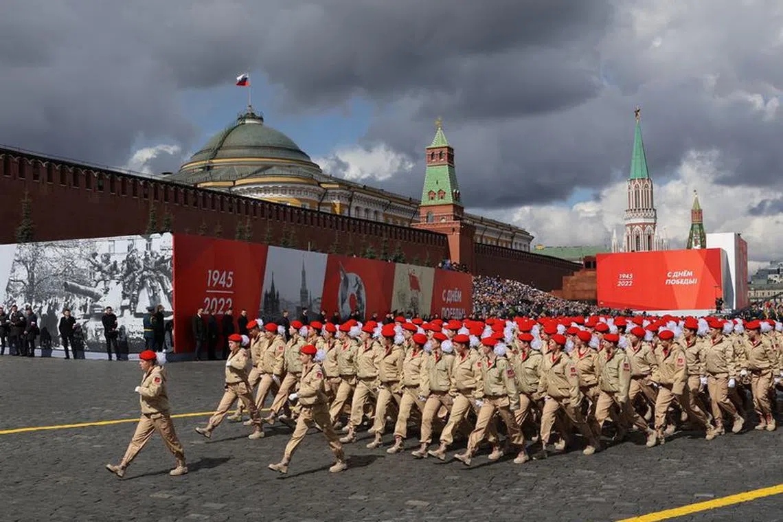 File photo: Members of Youth Army movement march during a parade on Victory Day, which marks the 77th anniversary of the victory over Nazi Germany in World War Two, in Red Square in central Moscow, Russia May 9, 2022. REUTERS/Evgenia Novozhenina/File photo