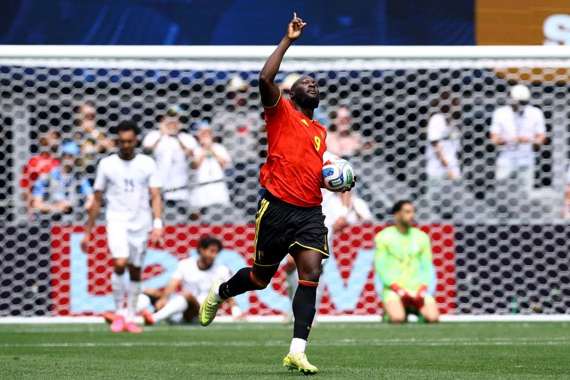 Soccer Football - FIFA World Cup 2026 - Group G - Belgium v Egypt - Seattle Stadium, Seattle, Washington, U.S. - June 15, 2026 Belgium's Romelu Lukaku celebrates their first goal, an own goal scored by Egypt's Mohamed Hany REUTERS/Albert Gea