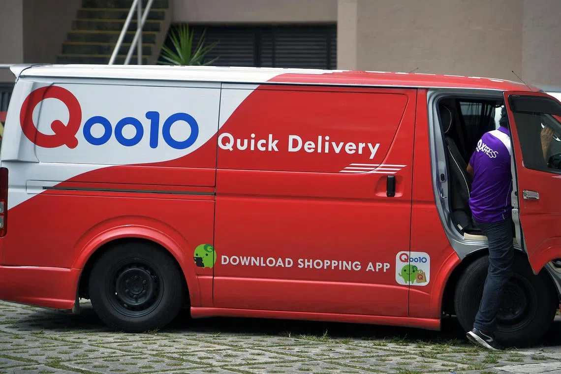A Qoo10 delivery van at Chin Swee Road on 13 July 2017.