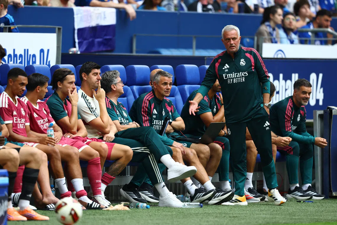 Soccer Football - Pre Season Friendly - Schalke 04 v Real Madrid - Veltins-Arena, Gelsenkirchen, Germany - August 16, 2026 Real Madrid coach Jose Mourinho REUTERS/Kai Pfaffenbach