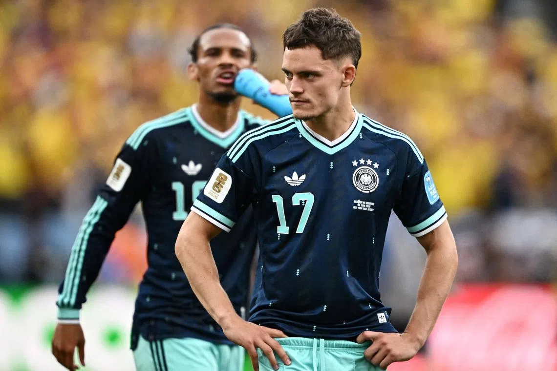 Soccer Football - FIFA World Cup 2026 - Group E - Ecuador v Germany - New York/New Jersey Stadium, East Rutherford, New Jersey, U.S. - June 25, 2026 Germany's Florian Wirtz looks dejected after the match REUTERS/Dylan Martinez