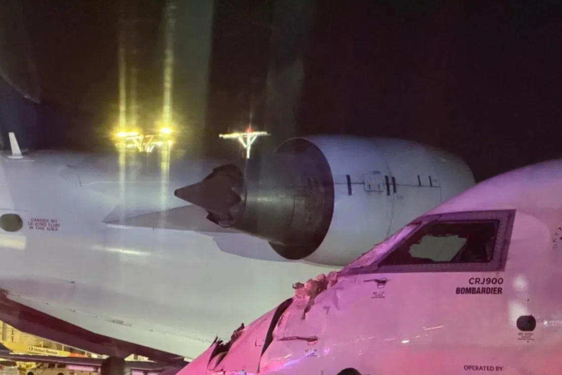The right wing of one plane collided with the nose of a smaller plane, reports said, citing Air Traffic Control audio.