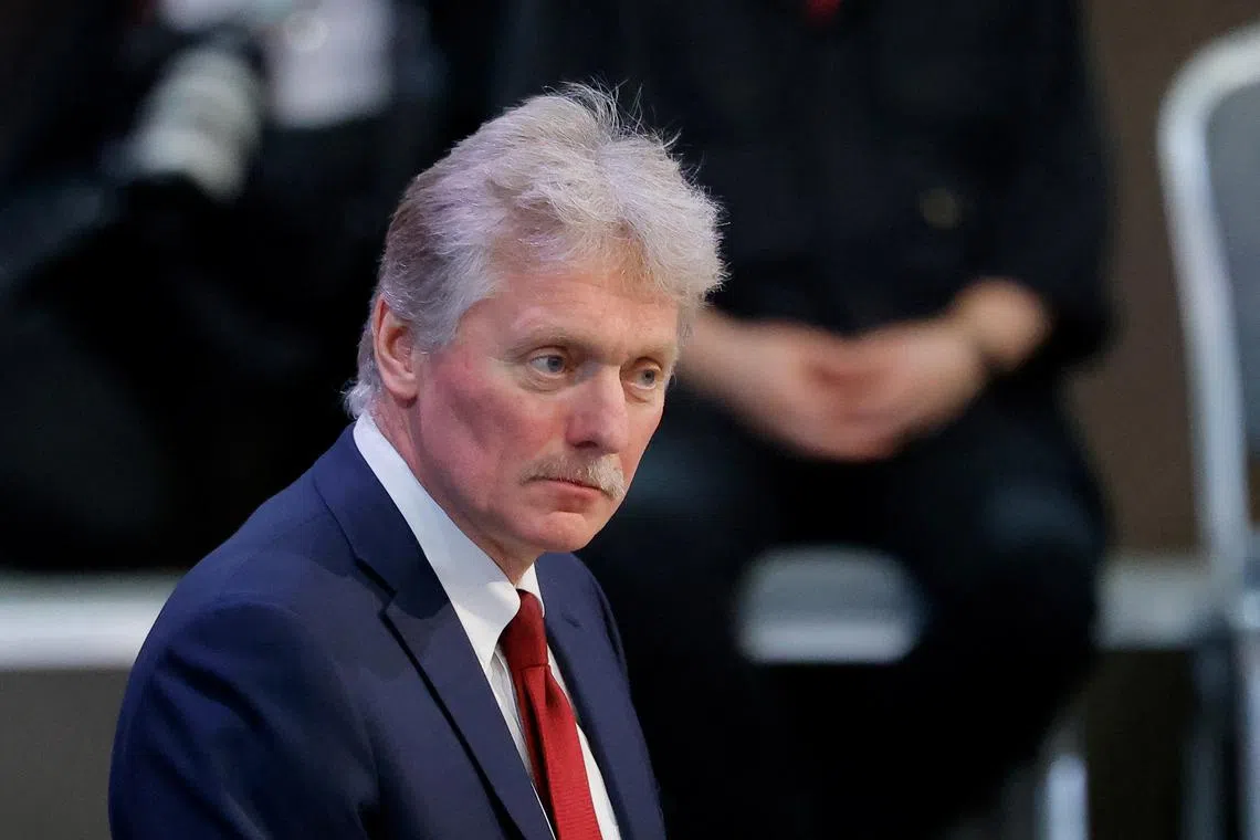 FILE PHOTO: Kremlin spokesman Dmitry Peskov attends Russian President Vladimir Putin's annual end-of-year press conference and phone-in, in Moscow, Russia December 19, 2024. REUTERS/Maxim Shemetov/File Photo