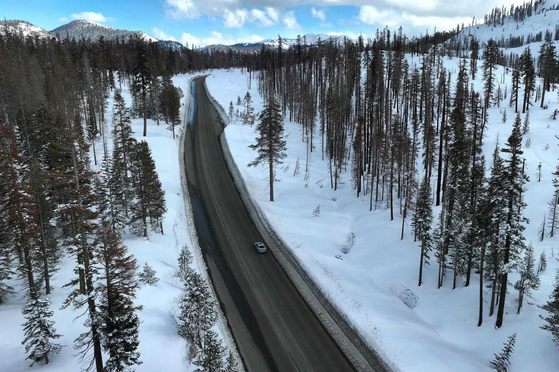 Winter storm warnings were in effect for high mountains, where several centimetres of snowfall was possible.