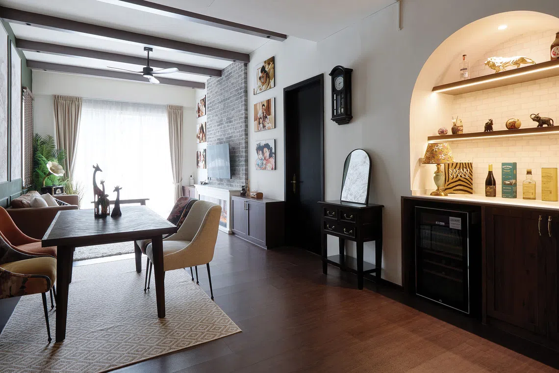 The owners of this apartment have decorated the place in a bold style that showcases their personalities and interests.