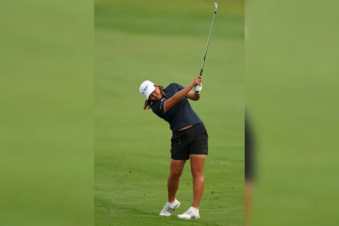 Shannon Tan aces the par-three fourth hole at the Women’s PGA Championship en route to making the cut at the tournament.