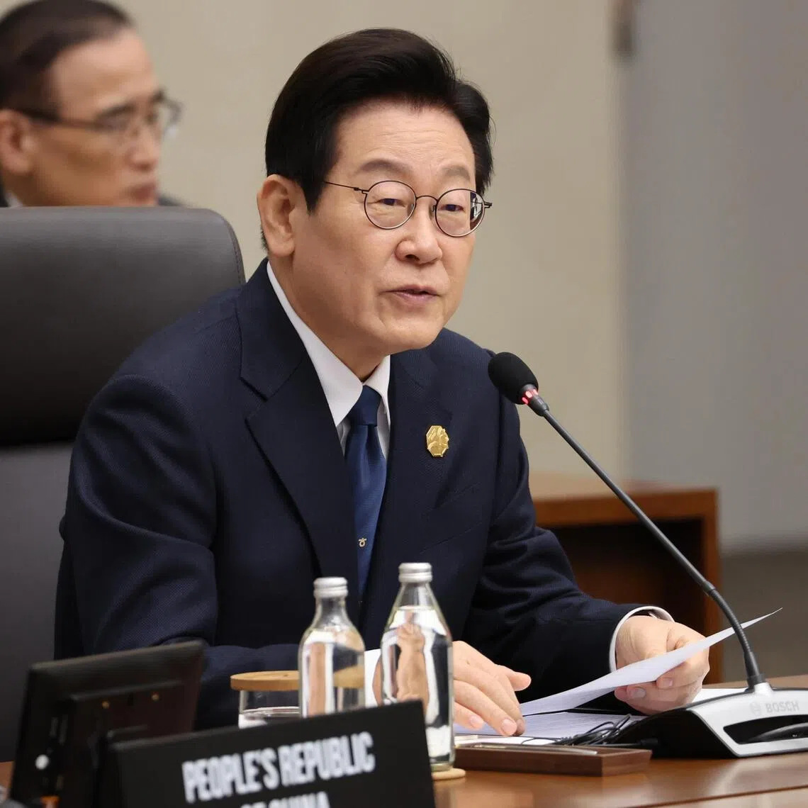 South Korean President Lee Jae Myung during the second session of the APEC Economic Leaders' Meeting in Gyeongju, South Korea, on Nov 1. 
