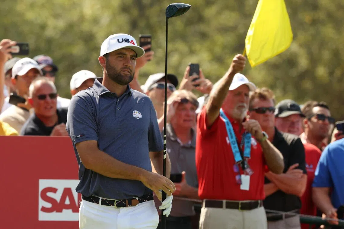 Team USA's Scottie Scheffler during a practice round on Sept 23, ahead of the Ryder Cup.