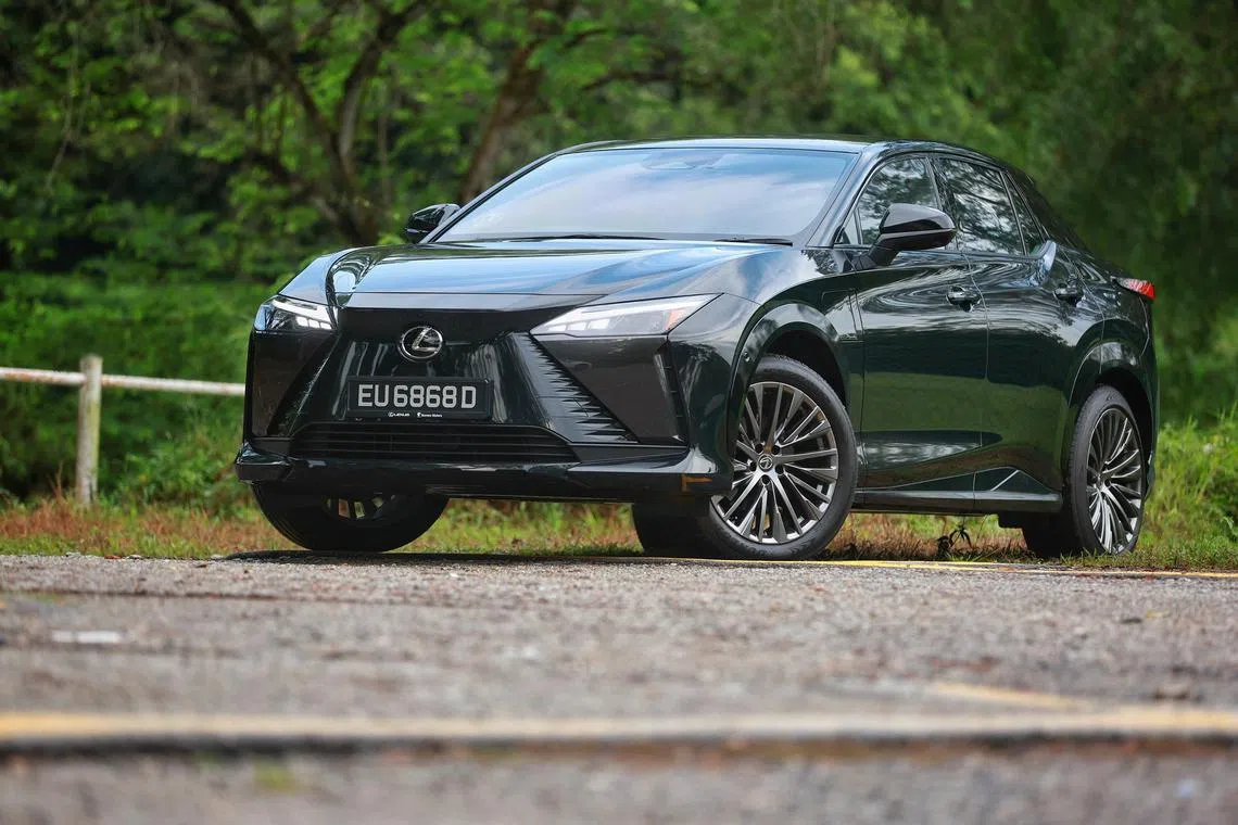 Outdoor shoot for the Lexus RZ electric SUV on May 3, 2023.