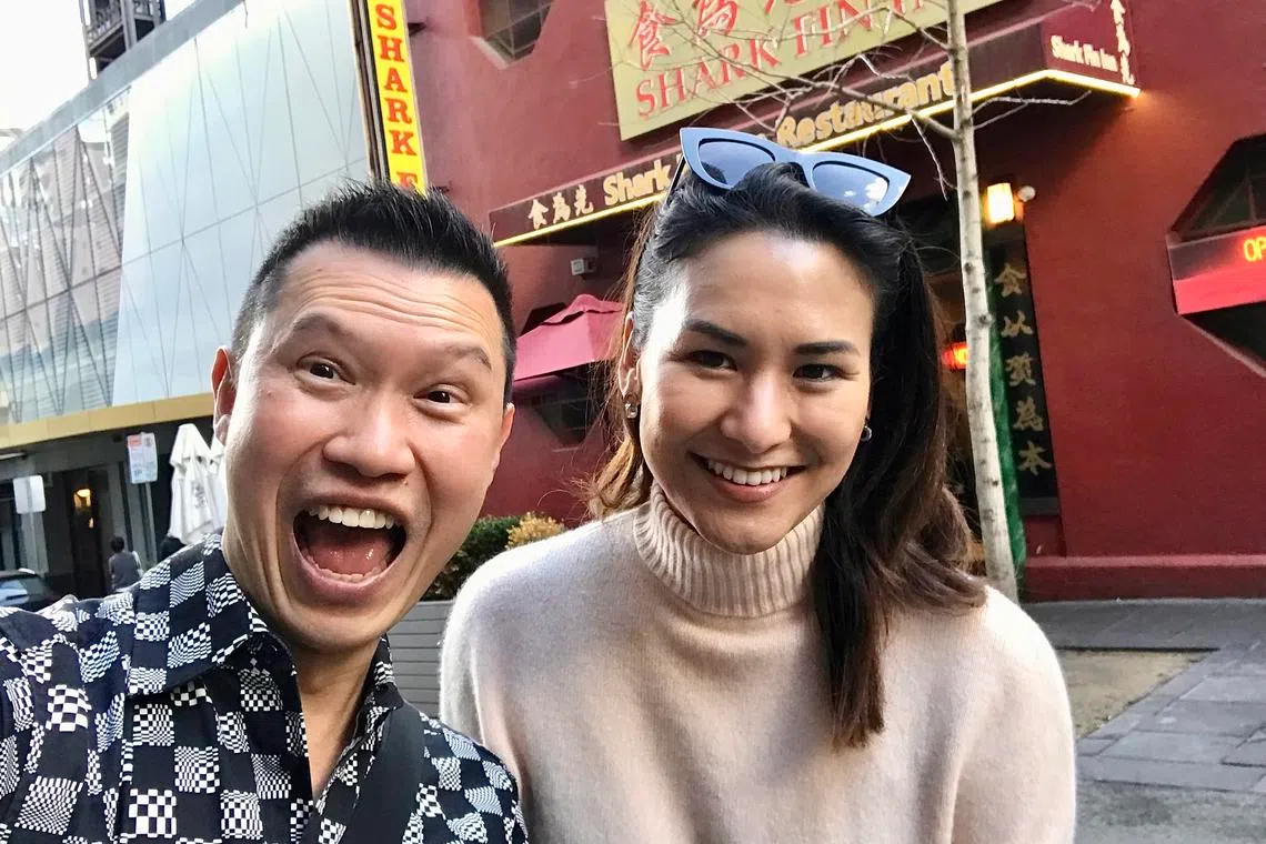 The writer with Michelle, a former student, in 2022, at their favourite yumcha restaurant in Melbourne. 