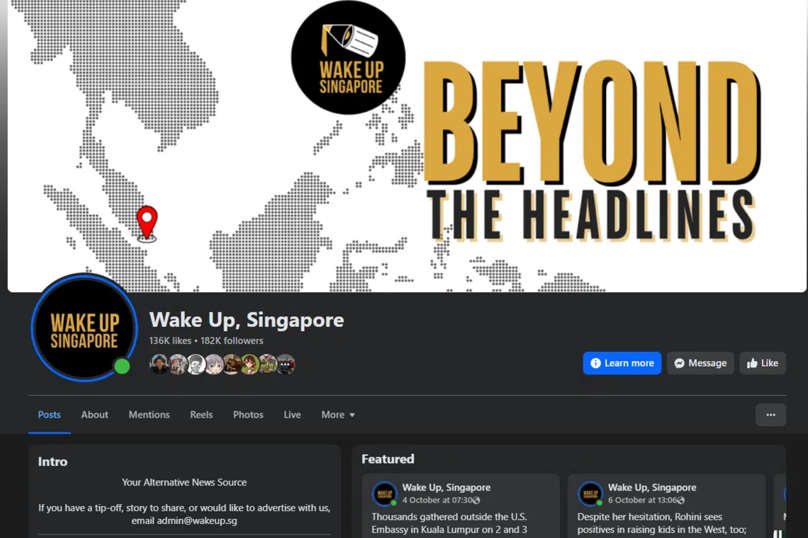 Access to the Facebook page, which has over 181,000 followers, was first blocked on Sept 26. 