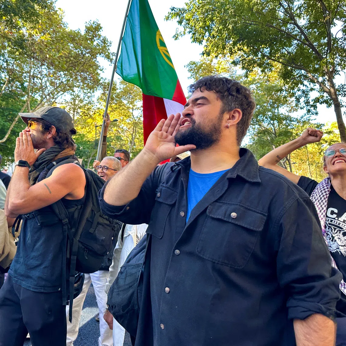 Housing activists marched to protest against Portugal’s worsening housing crisis, amid growing concerns over rising rents, house prices and a shortage of affordable homes in Lisbon on Oct 24.