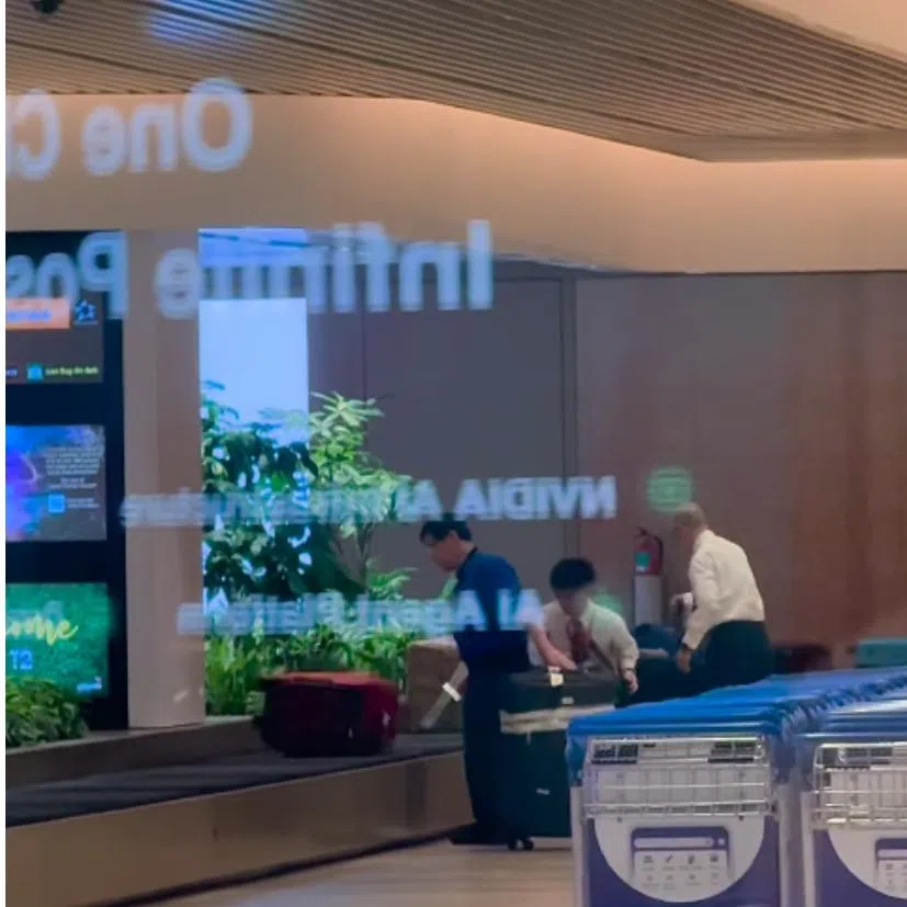 In the minute-long Instagram reel, a service crew member wearing a blue polo shirt is seen throwing bags onto the belt.