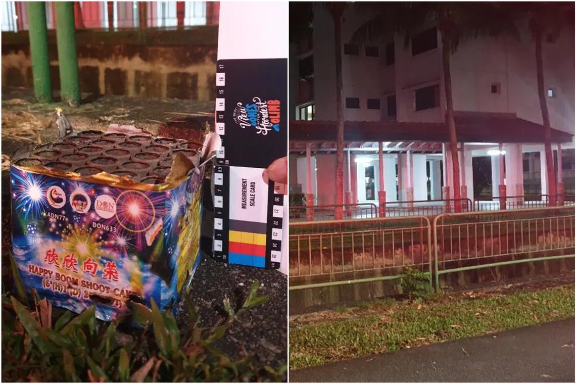 The illegal pyrotechnics display lasted two minutes and residents in the area saw the fireworks reaching the height of a 10-storey block before exploding.