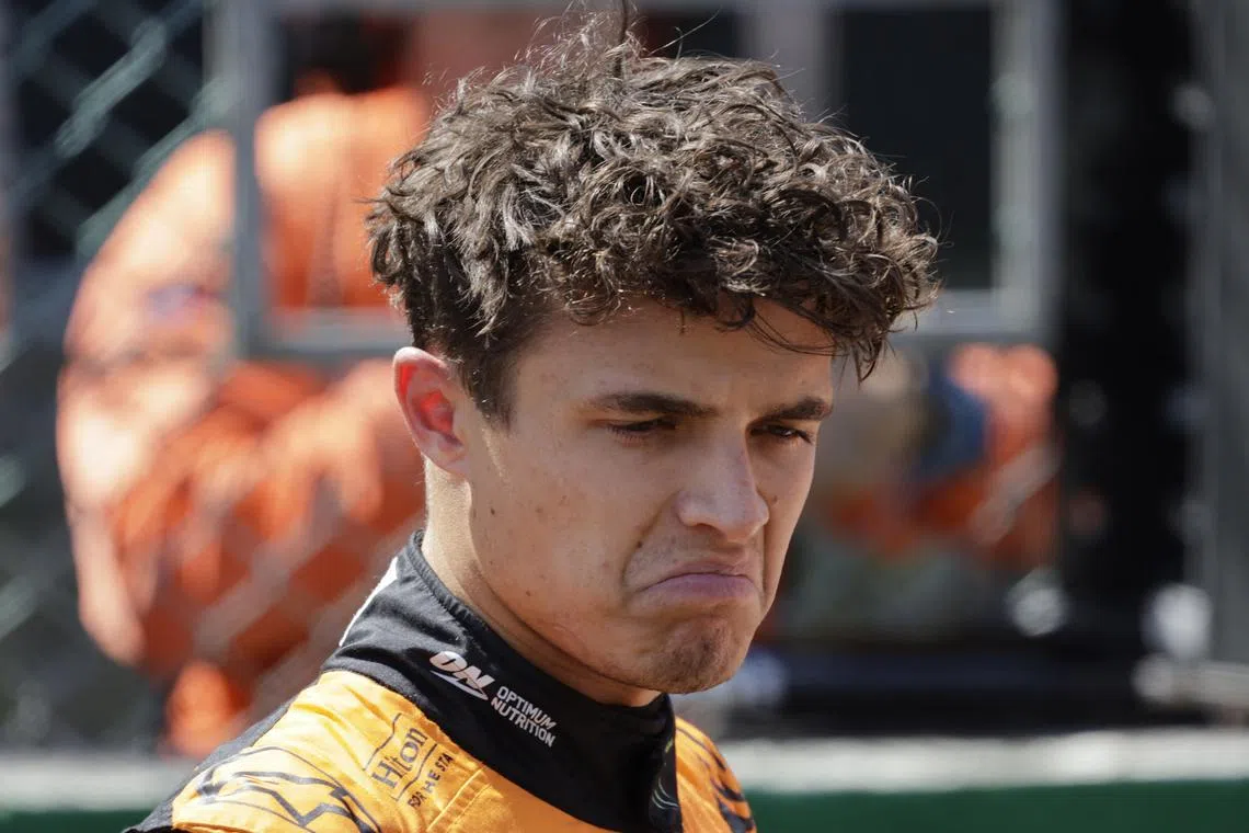 FILE PHOTO: Formula One F1 - Belgian Grand Prix - Circuit de Spa-Francorchamps, Stavelot, Belgium - July 28, 2024 McLaren's Lando Norris before the race REUTERS/Leonhard Foeger/File photo