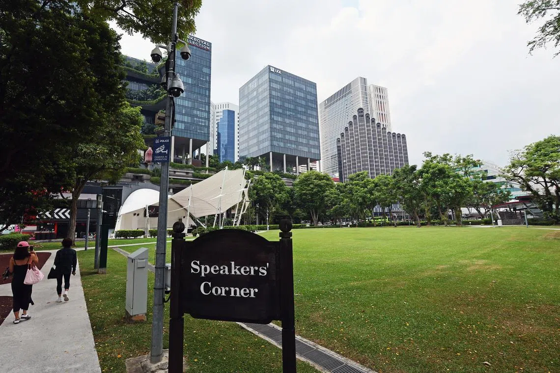 No display of Israeli- or Palestinian-related symbols at Speakers’ Corner for April 11 event: Police