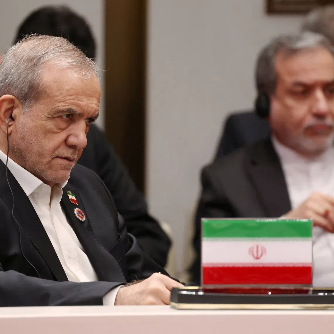 Iranian President Masoud Pezeshkian attends a session of the Shanghai Cooperation Organisation (SCO) summit in Bishkek, Kyrgyzstan September 1, 2026. Sputnik/Vyacheslav Prokofyev/Pool via REUTERS