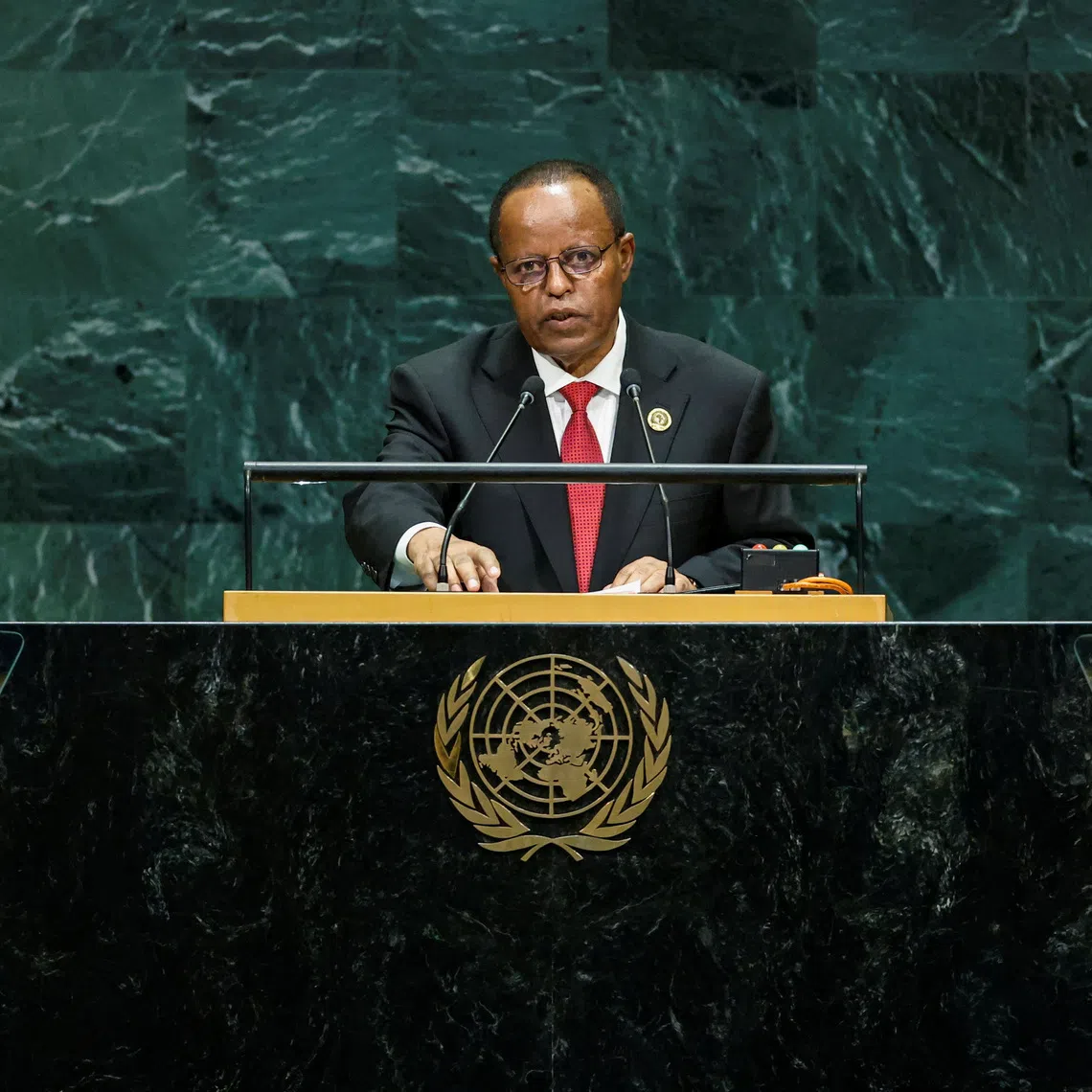 Ethiopian President Taye Atske Selassie addresses the 81st United Nations General Assembly at UN headquarters in New York City, US, September 23, 2026. REUTERS/Eduardo Munoz