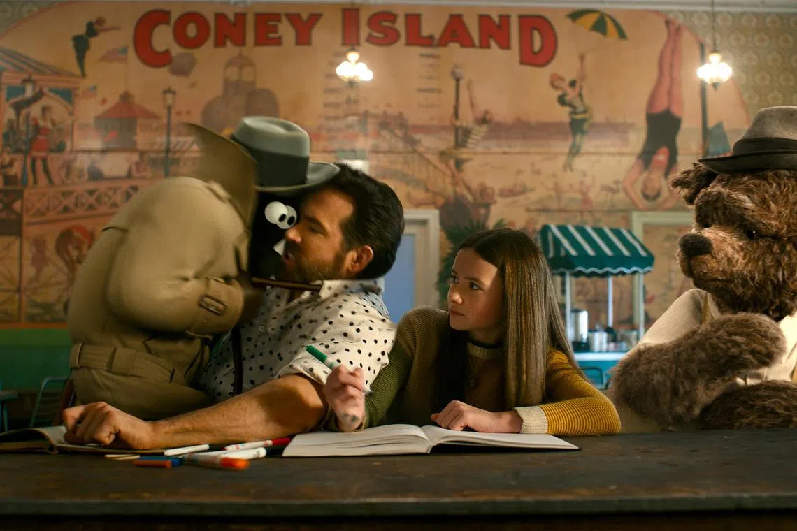 L-R, Christopher Meloni (Cosmo), Ryan Reynolds (Cal), Cailey Fleming (Bea) and Louis Gossett Jr. (Lewis) star in Paramount Pictures' "IF."

Source: UIP