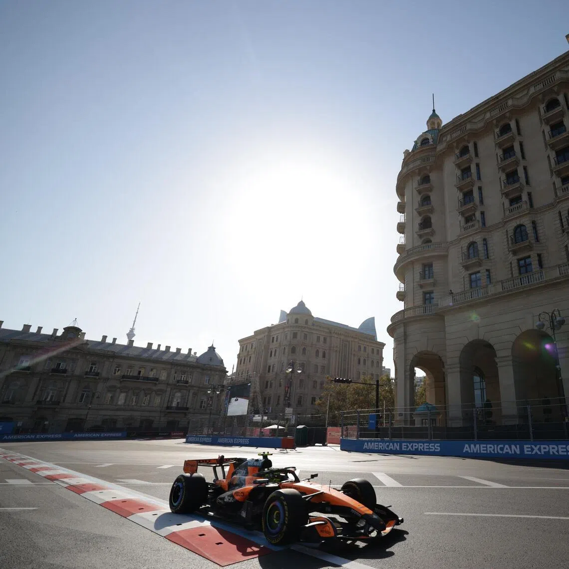 McLaren driver Lando Norris competing in the Azerbaijan Grand Prix on Sept 26.