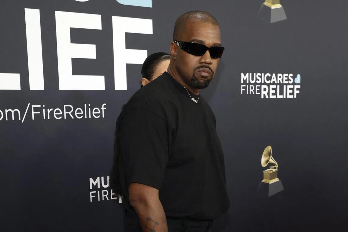 Kanye West, who now calls himself Ye, appeared in a commercial for the site that aired in Southern California during the Super Bowl on Feb 9.