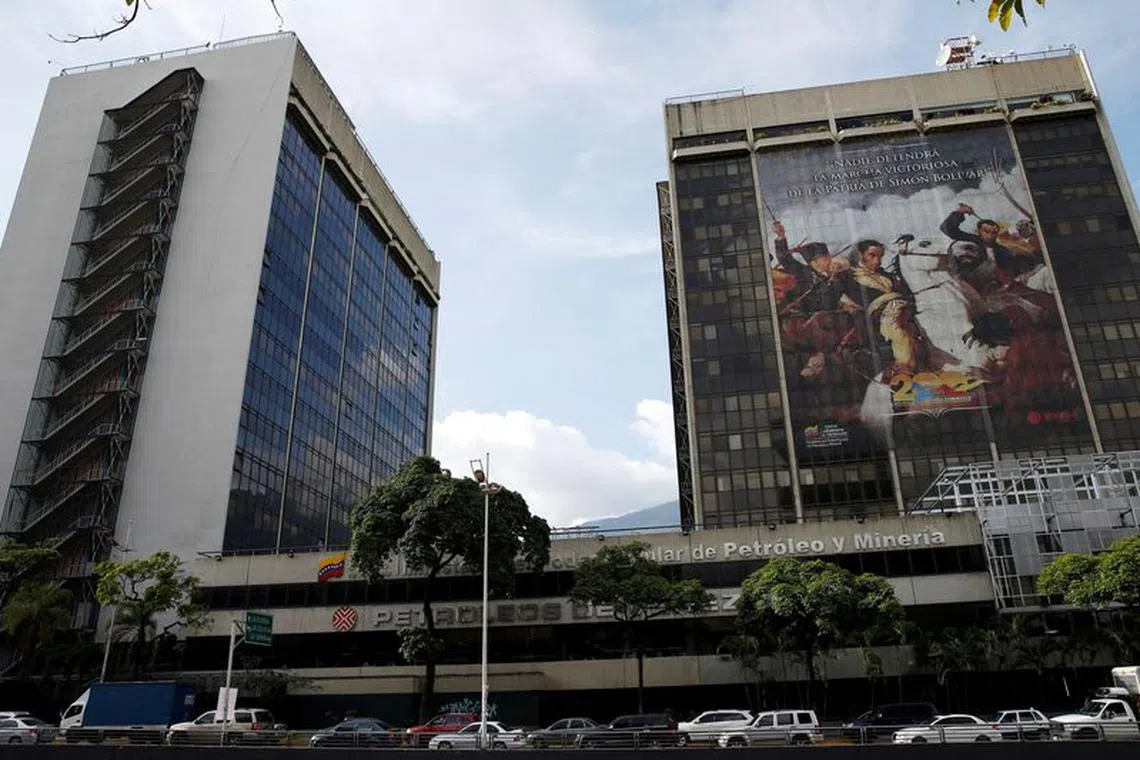 FILE PHOTO: A general view of the headquarters of the Venezuelan oil company PDVSA in Caracas, Venezuela July 21, 2016. Picture taken July 21, 2016. REUTERS/Carlos Garcia Rawlins/File Photo
