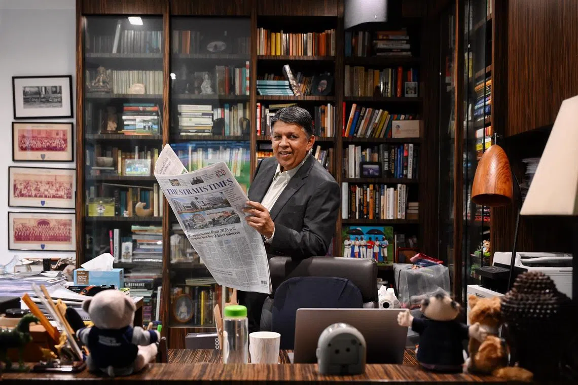 ST20250307_202530800186 Kua Chee Siong/ 180srpat/ 
Profile of Mr Patrick Daniel, the former Editor-in-Chief of English, Malay, Tamil Media (EMTM) publications for the ST180 supplement at his home, on Mar 7, 2025.