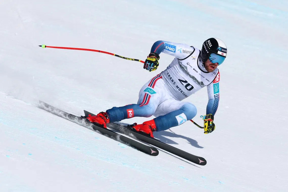 FILE PHOTO: Alpine Skiing - FIS Alpine Ski World Cup - Men's Downhill - Crans-Montana, Switzerland - February 1, 2026 Norway's Aleksander Aamodt Kilde in action REUTERS/Denis Balibouse/File Photo