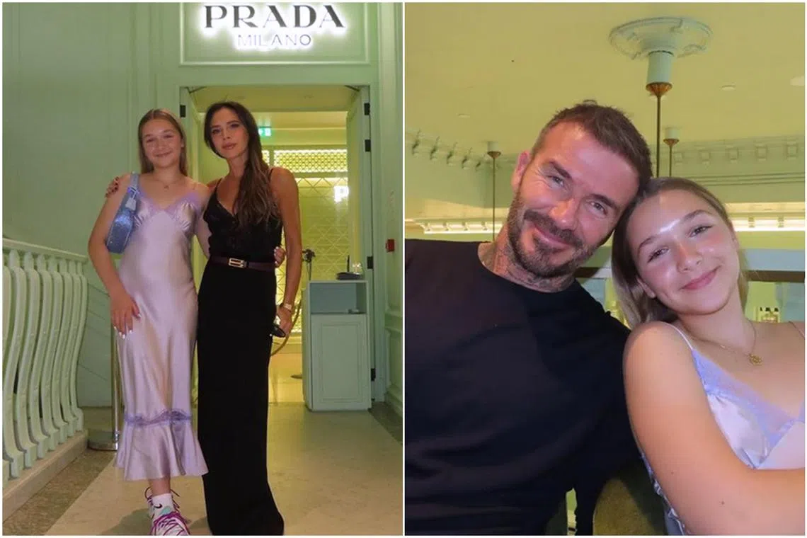 Victoria Beckham posted on Instagram several photos of the celebration held at the Prada Caffe in Harrods department store in London. 