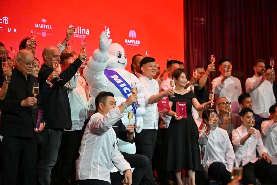 The full selection of the Michelin Guide Singapore 2026 was revealed on Aug 4 at Raffles Sentosa Singapore.