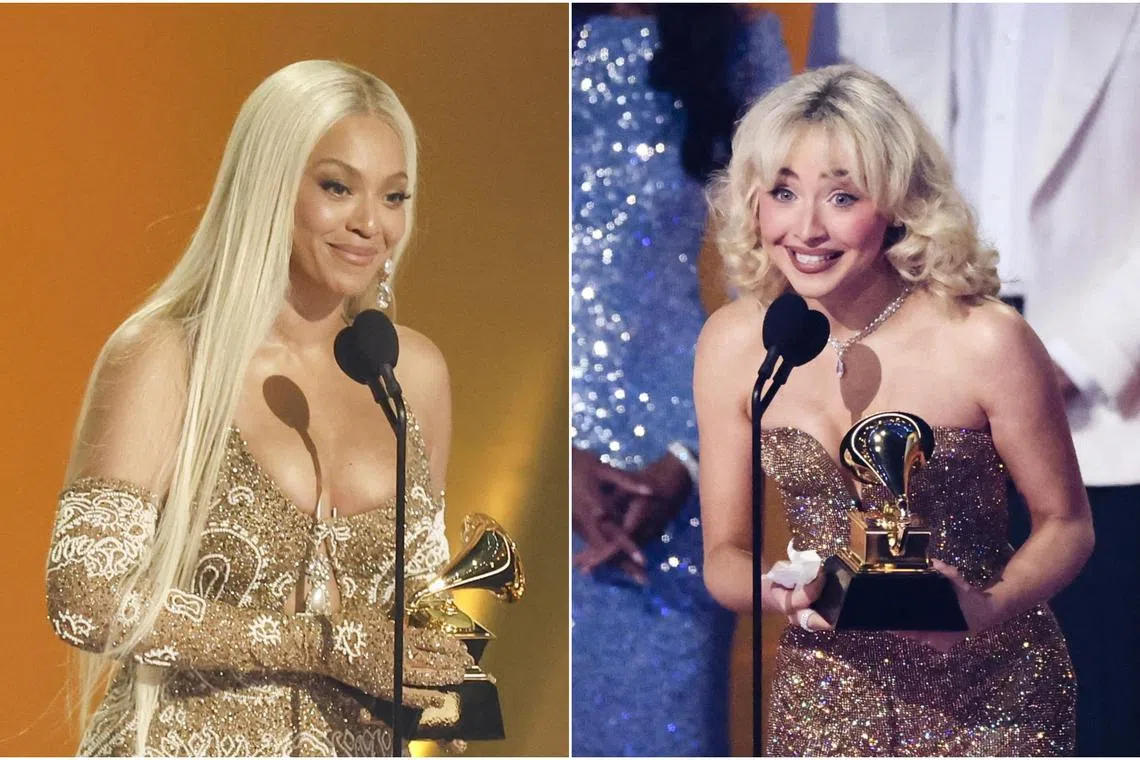 Grammys: Beyonce, Sabrina Carpenter win awards as musicians honour Los  Angeles | The Straits Times